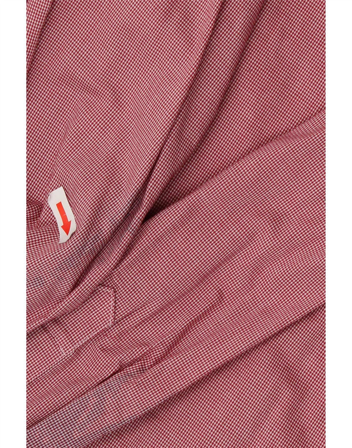 Cămașă Tommy Hilfiger Flex Slim Fit pentru bărbați, mărimea 16, picior de găină roșie mare