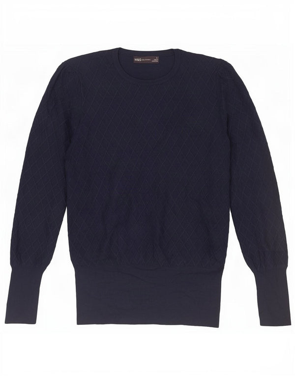 Pulover pentru femei Marks & Spencer cu decolteu triplu UK 12 Medium Bleumarin