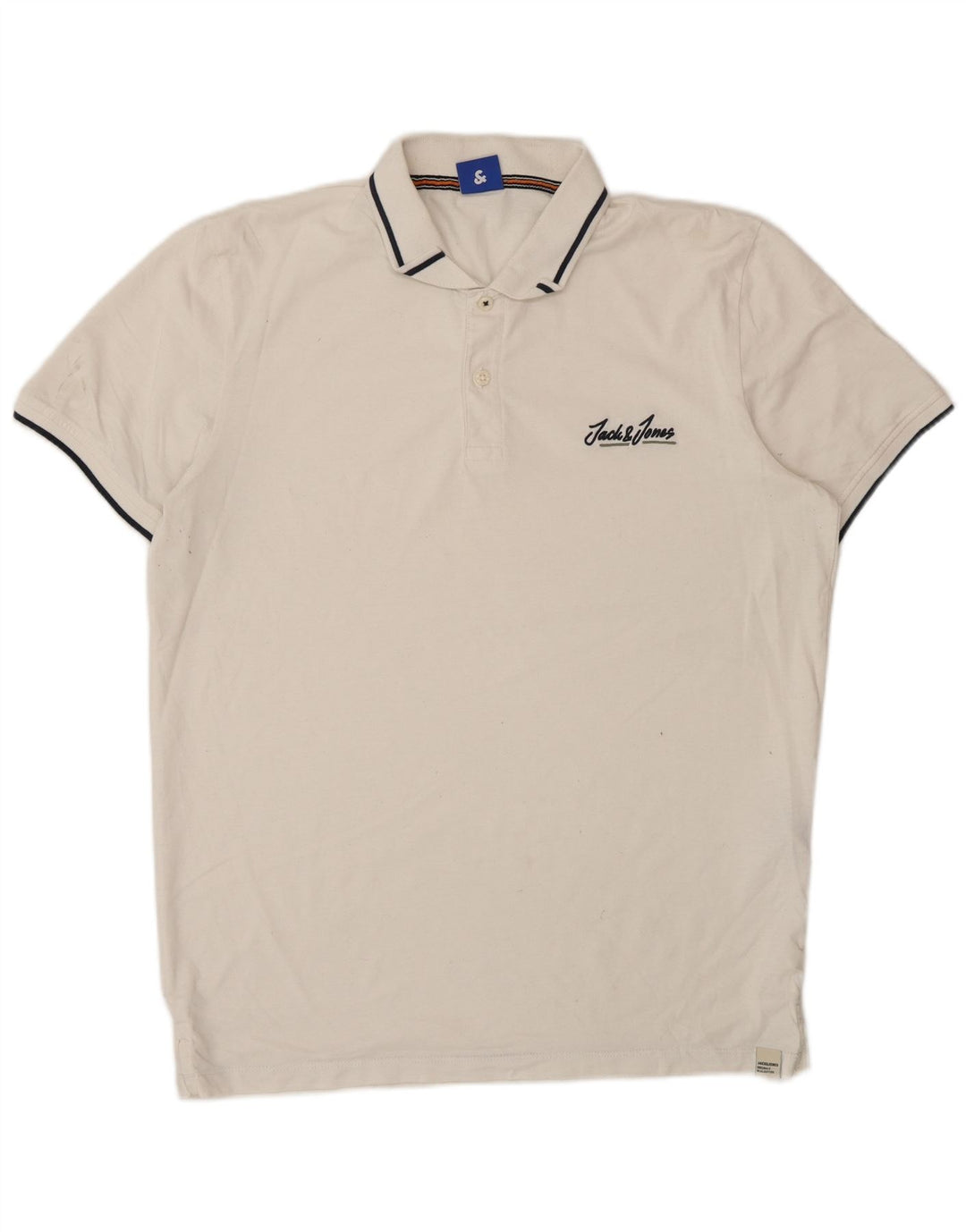 Tricou polo Jack & Jones pentru bărbați, mare, alb, din bumbac
