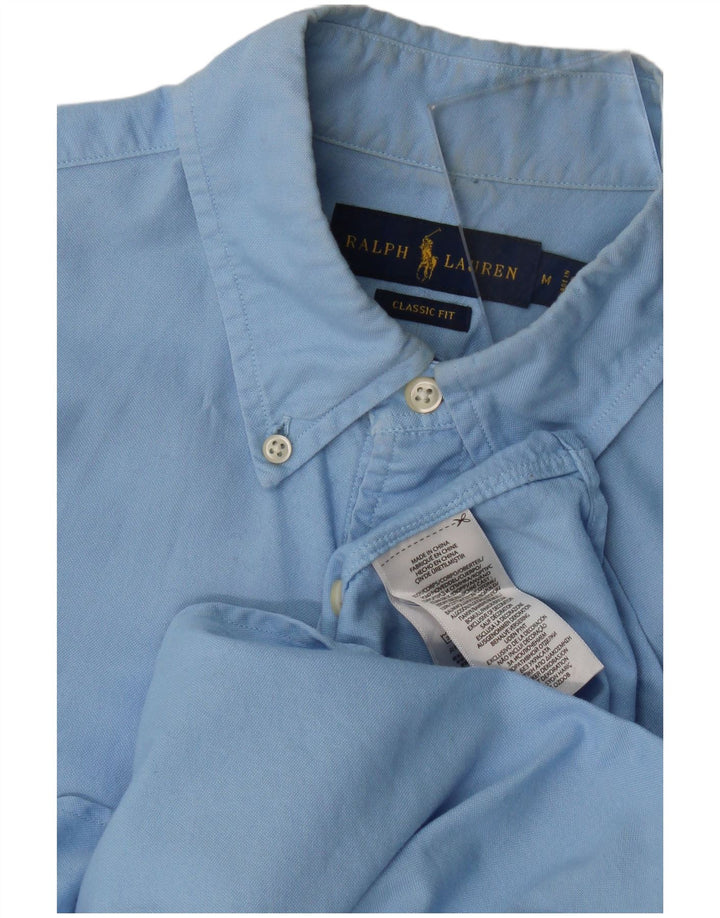 Cămașă pentru bărbați Ralph Lauren, de culoare clasică, din bumbac albastru mediu