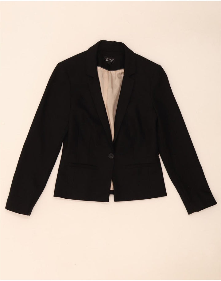 Sacou Topshop pentru femei, cu 1 nasture, poliester negru, UK 8
