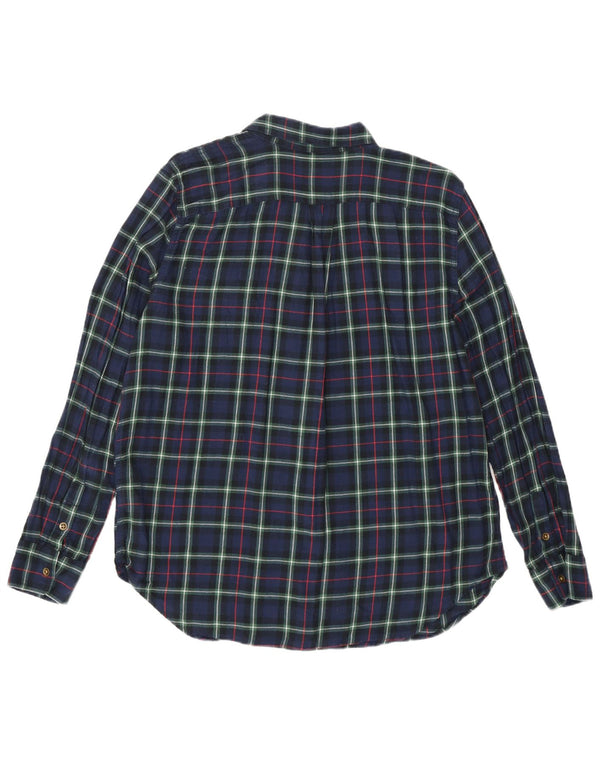 Cămașă de flanel pentru femei Chaps UK 16 mare din bumbac cu carouri bleumarin