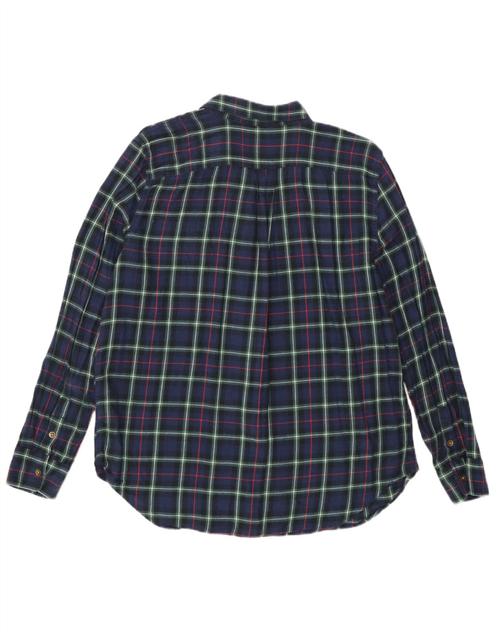 Cămașă de flanel pentru femei Chaps UK 16 mare din bumbac cu carouri bleumarin