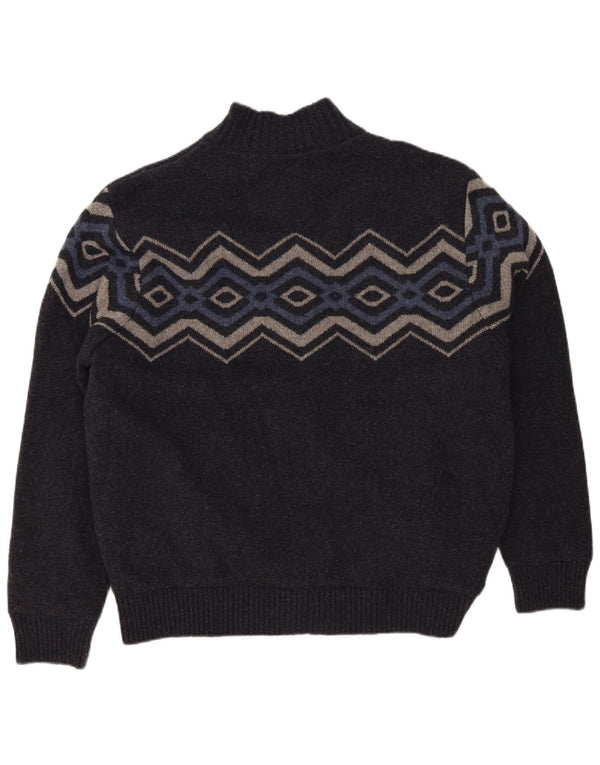 Atlas For Men Pulover Cardigan cu fermoar complet pentru bărbați 3XL Lână geometrică gri