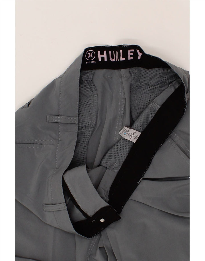 HURLEY Mens Chino Shorts W40 XL Grey Polyester Vintage Hurley and Second-Hand Hurley from Messina Hembry 