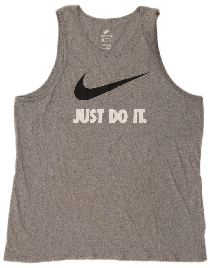 Vestă grafică cu croială atletică Nike pentru bărbați, XL, bumbac gri