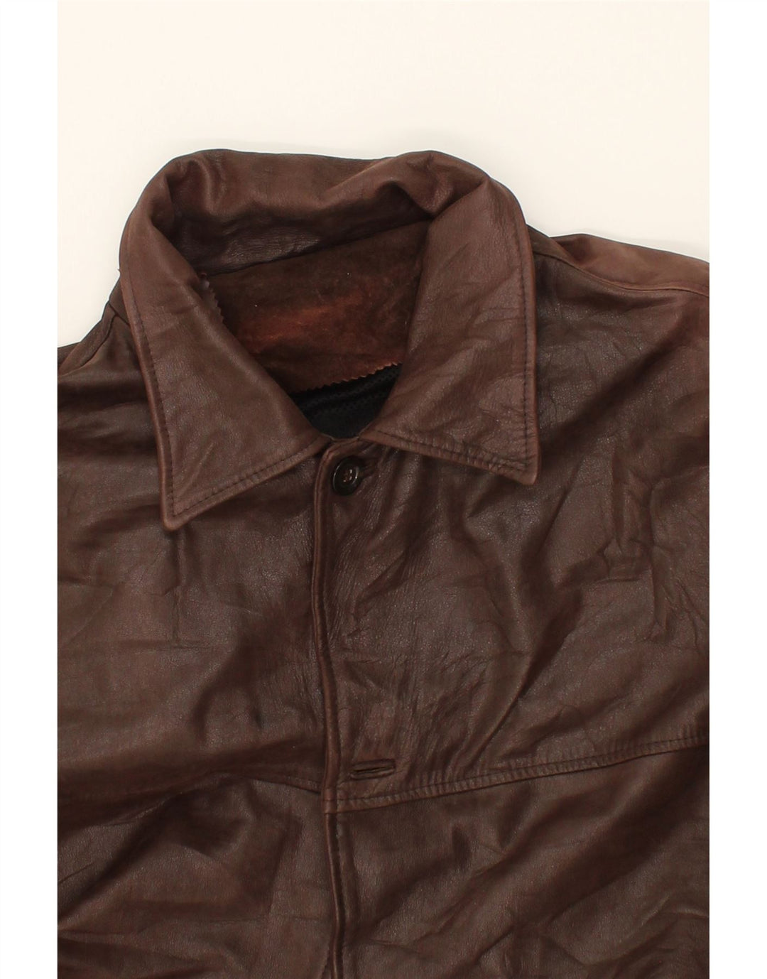 Palton din piele pentru bărbați VINTAGE IT 58 4XL din piele maro
