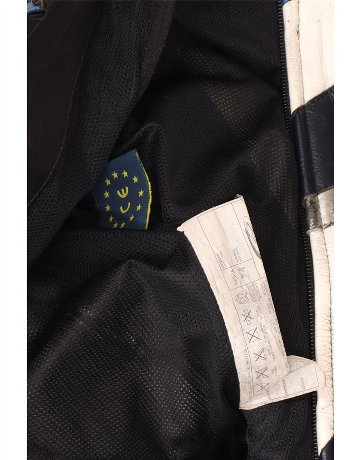 Jachetă Spidi din piele pentru bărbați IT 54, mare, neagră, color block