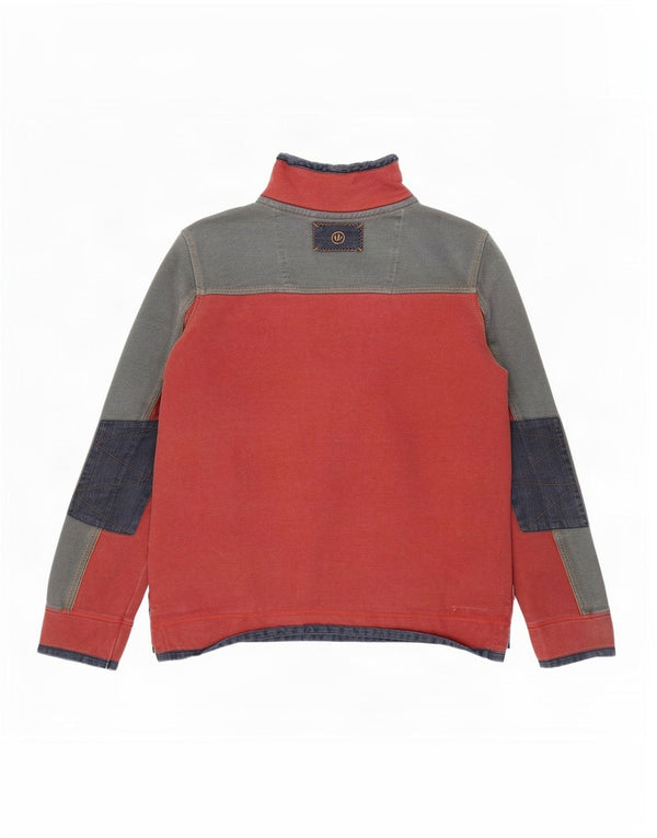 Fat Face pentru bărbați The Airlie Zip Gâtul Pulover Medium Roșu Colorblock