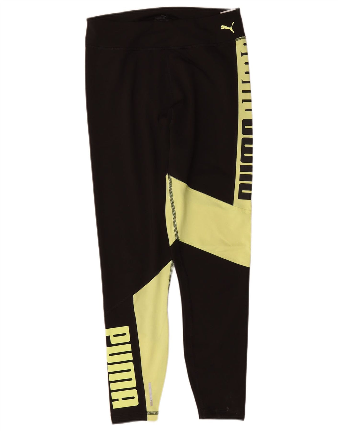 Leggings grafic Puma pentru femei UK 12 Medium Black Colorblock Nylon