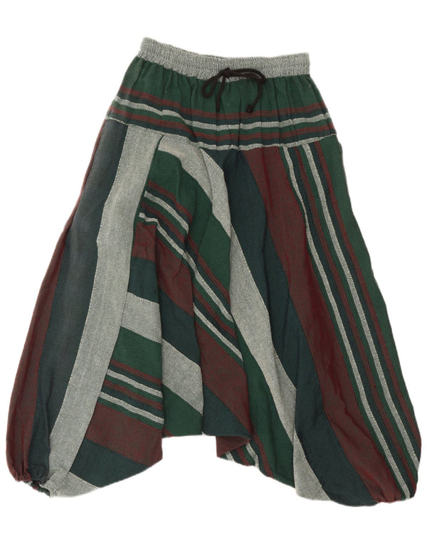 Pantaloni harem de damă vintage W32 L32 bumbac cu dungi verzi