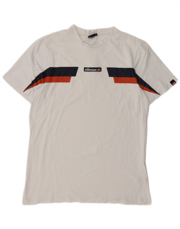 Tricou bărbați ELLESSE Top mare, alb, din bumbac color bloc