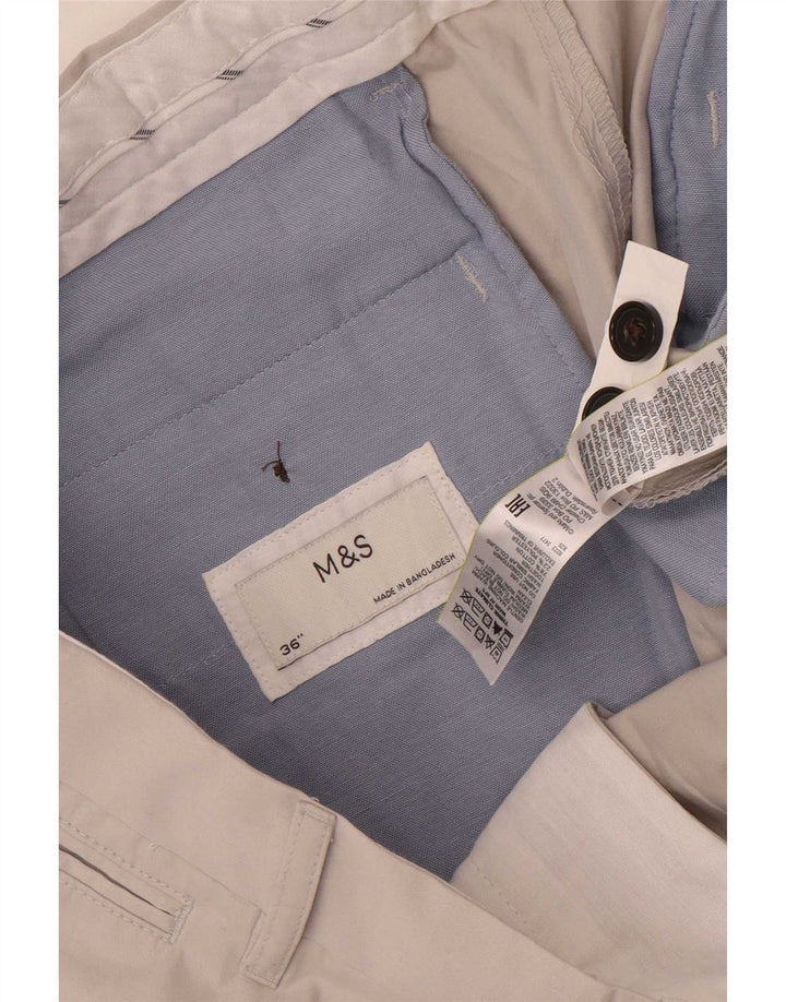 Pantaloni scurți chino pentru bărbați Marks & Spencer W36, bumbac gri mare
