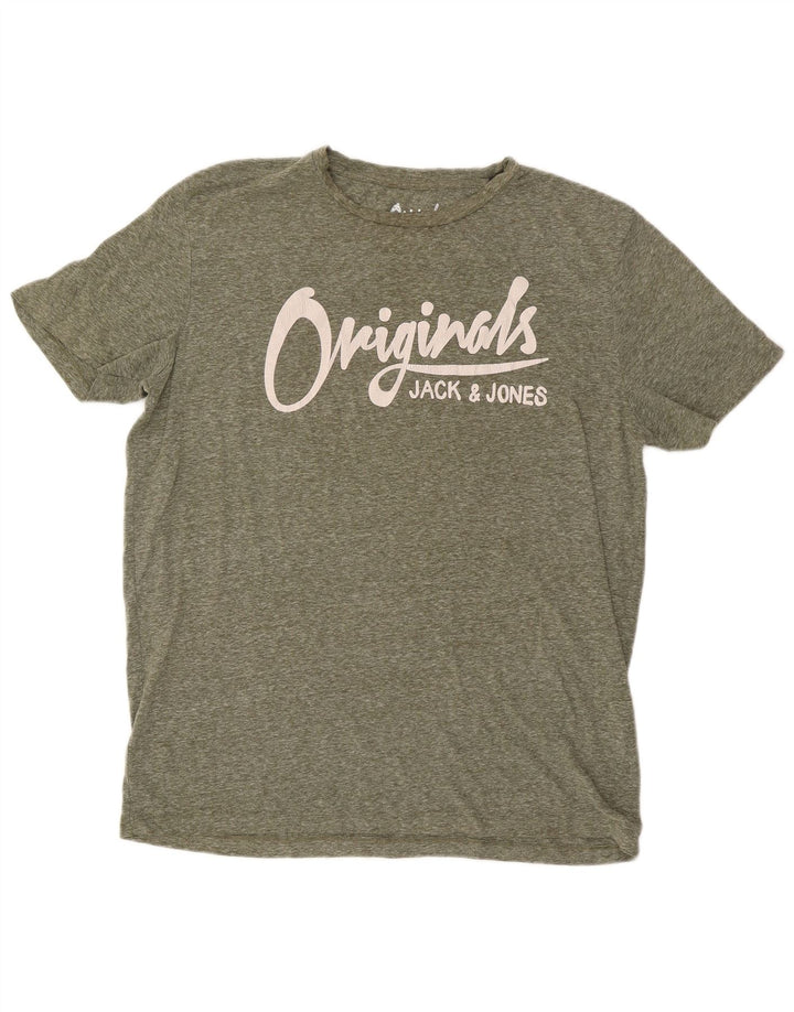Tricou cu grafică Jack & Jones pentru bărbați Top XL Kaki Poliester cu pături