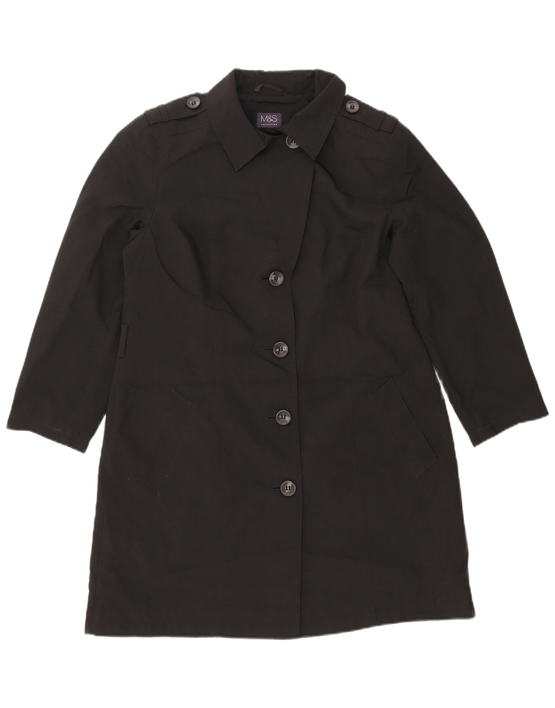 Trench pentru femei MARKS & SPENCER UK 14 Poliester negru mare