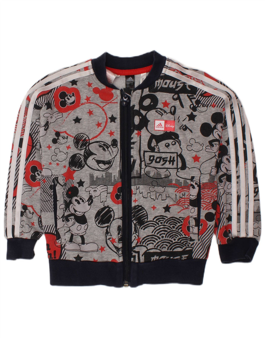 Jachetă de trening Mickey Mouse ADIDAS pentru bebeluși 18-24 luni, gri