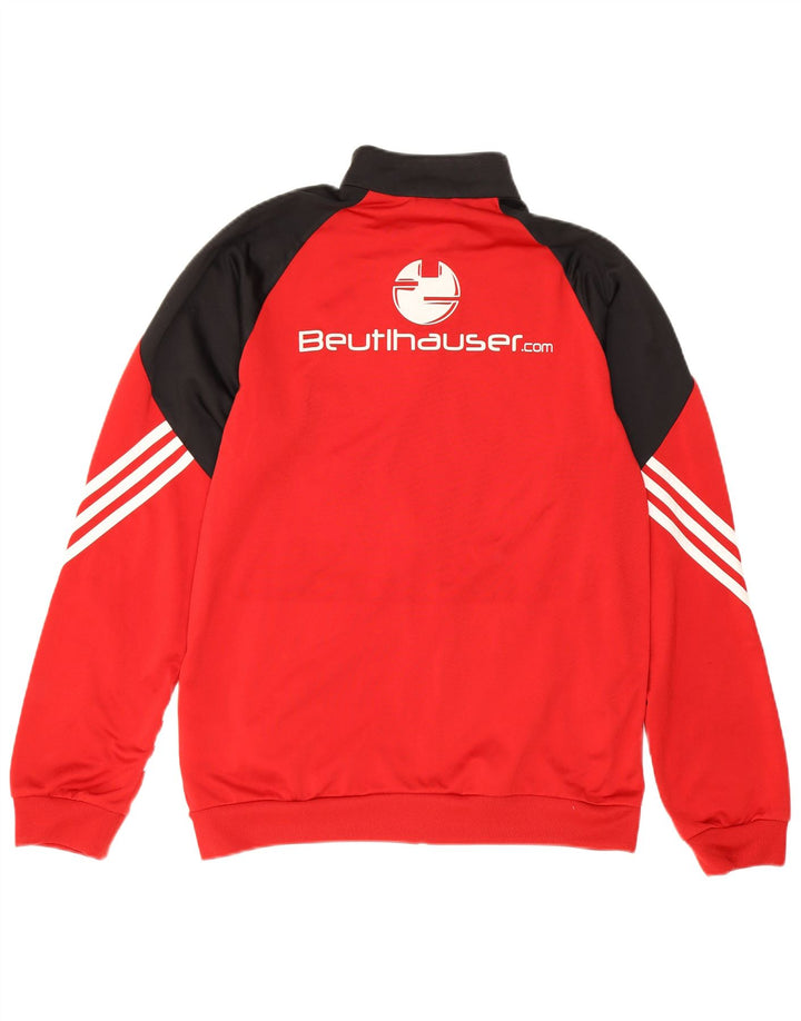Jachetă de top pentru trening grafic Adidas pentru bărbați, roșu mediu, poliester color bloc