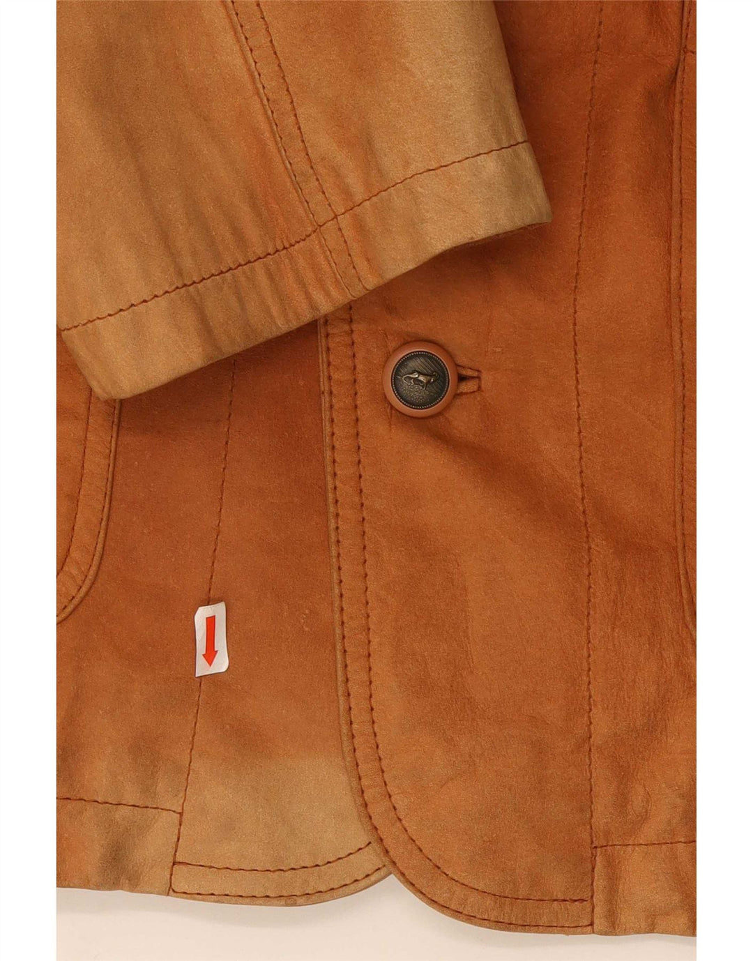 Blazer Vintage pentru bărbați din piele cu 3 nasturi EU 58 4XL maro