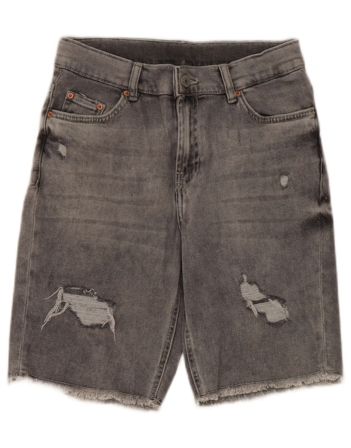Pantaloni scurți din denim distressed pentru băieți Zara 13-14 ani W26 poliester gri
