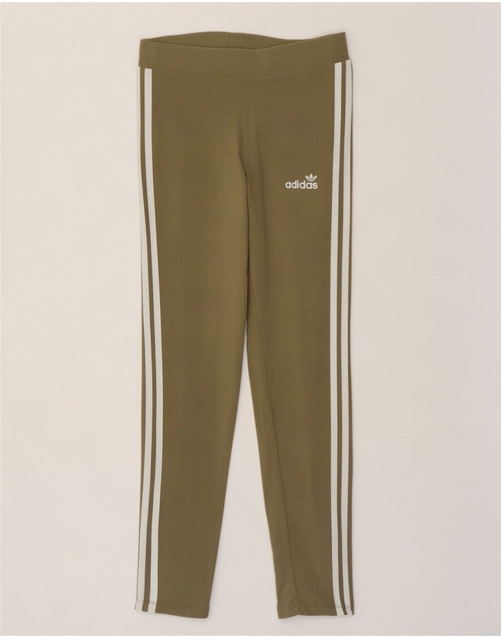 Leggings pentru femei Adidas UK 8 Small Kaki Bumbac
