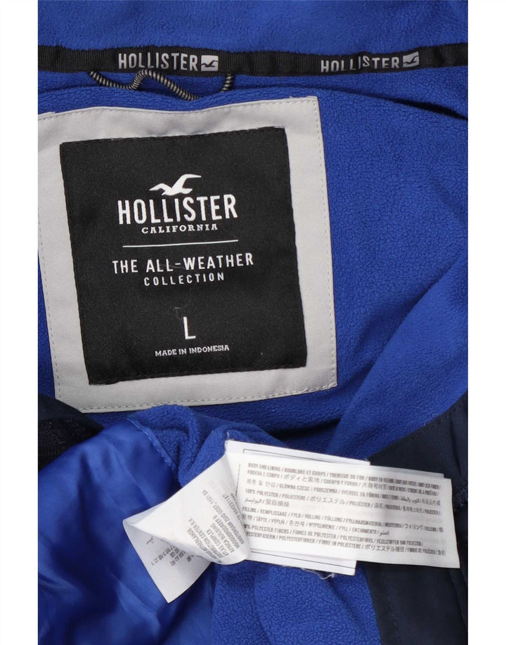 Jachetă de vânt pentru bărbați Hollister cu glugă, UK 40, mare, albastru, poliester