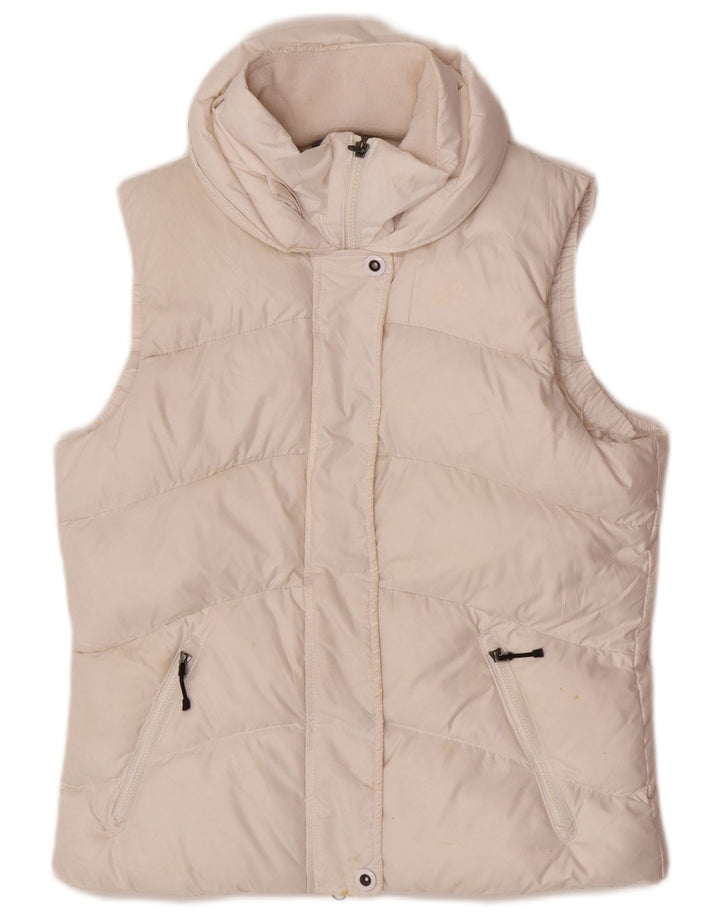 Gilet căptușit cu glugă Nike pentru femei UK 12/14 Poliester alb mediu