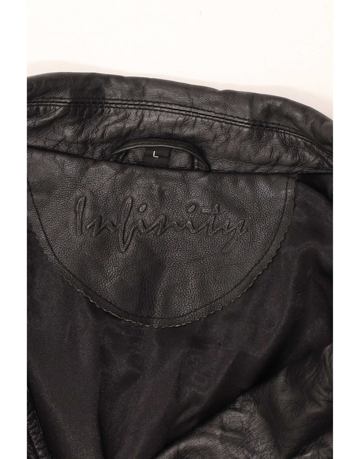 Jachetă motociclist din piele pentru bărbați Infinity UK 40 Large Black