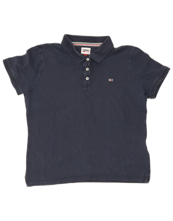 Tricou polo Tommy Hilfiger pentru femei UK 12 Medium Bluemarin Bumbac
