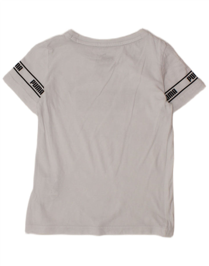 Tricou grafic PUMA pentru baieti Top 4-5 ani bumbac alb