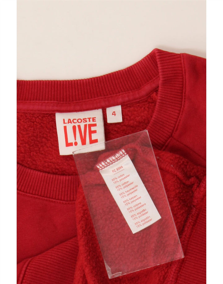 Hanorac grafic pentru bărbați Lacoste Pulover Mărimea 4 Bumbac Roșu Mediu