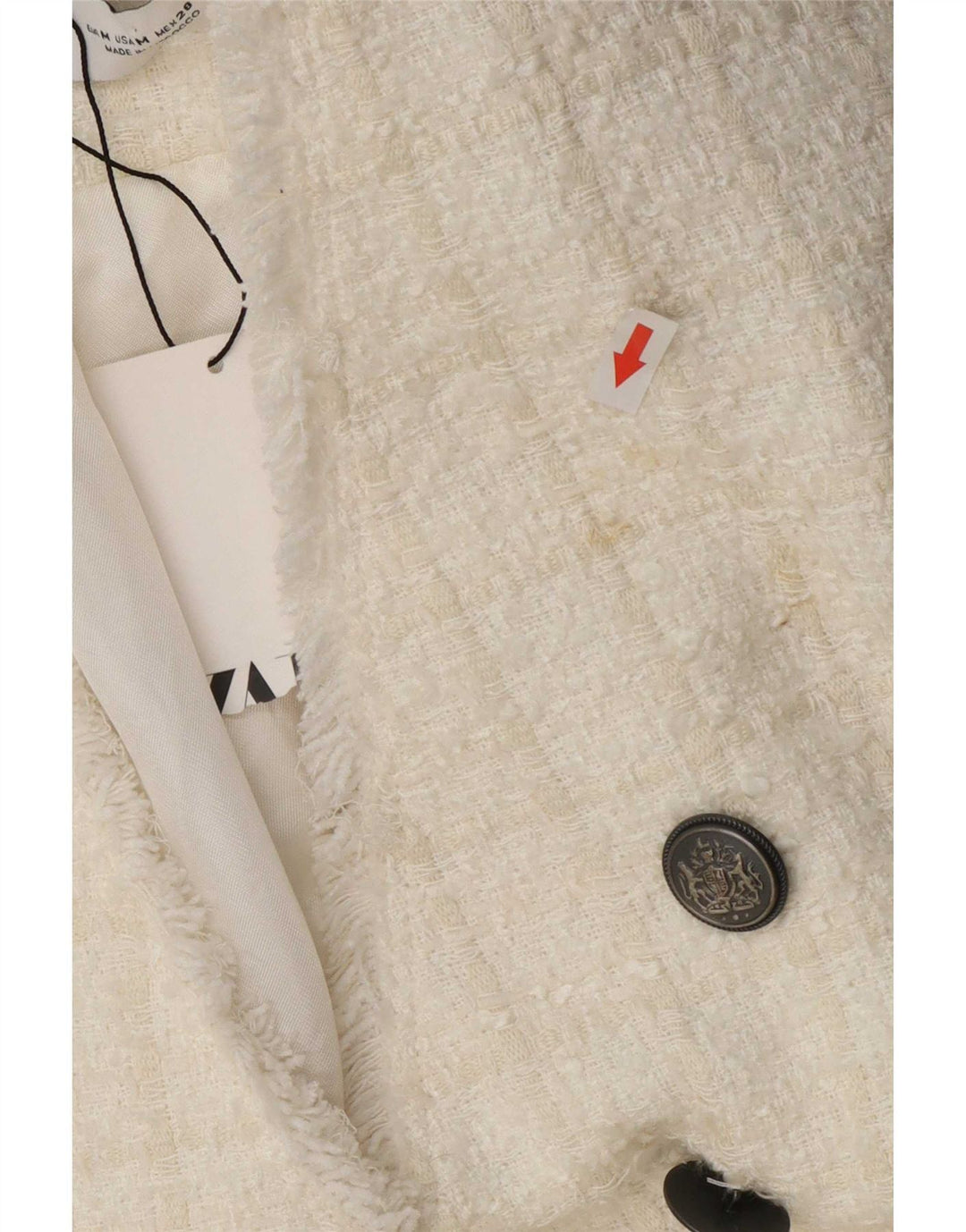 Jachetă Blazer pentru femei Zara UK 12 Medium White Check