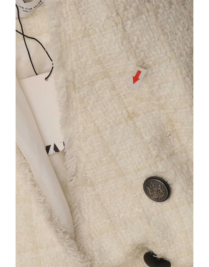 Jachetă Blazer pentru femei Zara UK 12 Medium White Check