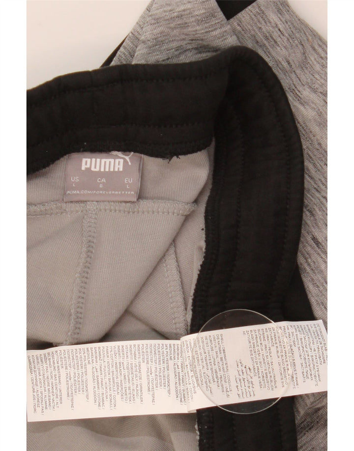 Pantaloni de trening Puma pentru bărbați, bumbac color bloc, gri mari