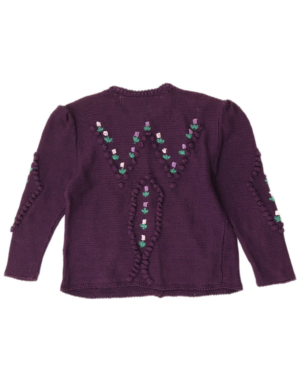 Pulover cardigan vintage pentru femei UK 16 mare violet floral