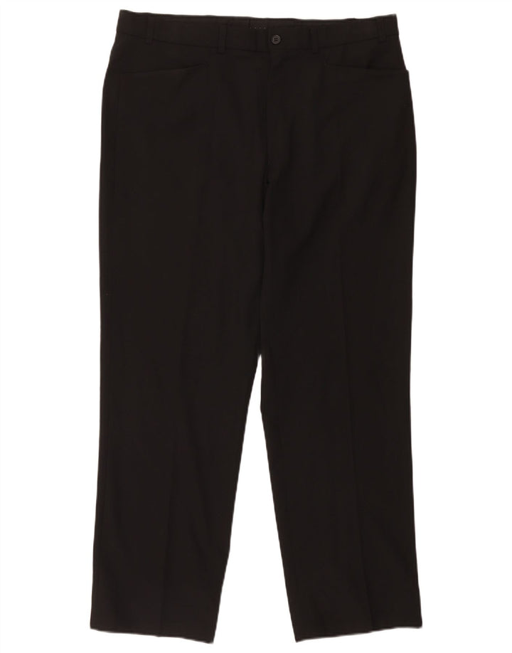Pantaloni casual drepti pentru bărbați Marks & Spencer W36 L29 Poliester negru