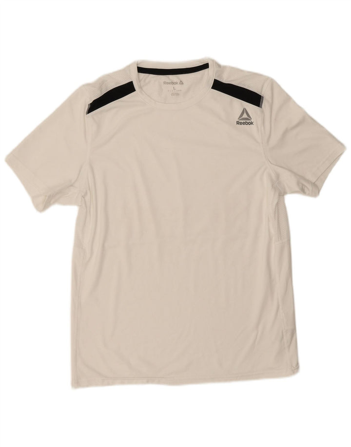Tricou pentru bărbați Reebok Top mare, alb, poliester color bloc