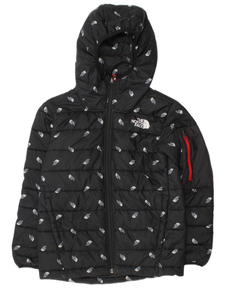 Jachetă căptușită cu glugă The North Face pentru băieți, 9-10 ani, mediu negru