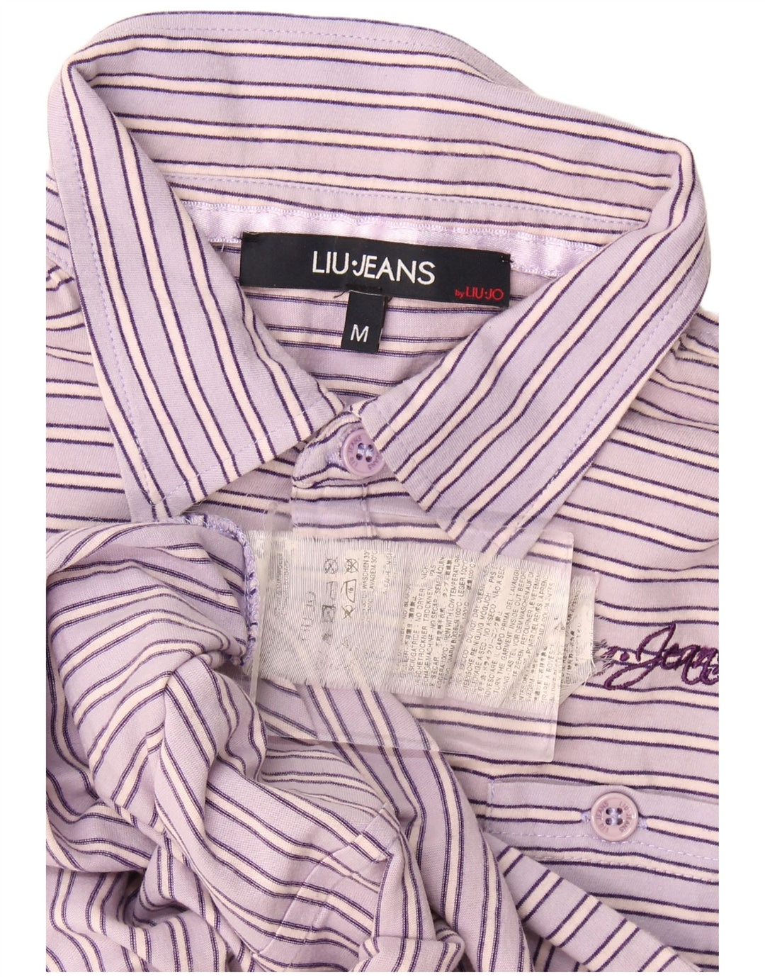 Tricou polo pentru bărbați Liu Jo, în dungi violet mediu