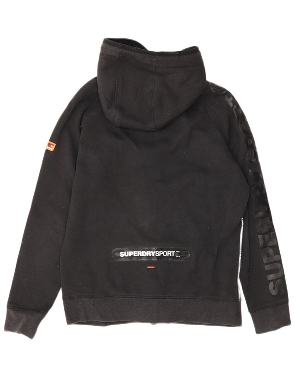 Pulover Superdry pentru damă, cu fermoar și grafic, bumbac negru mediu UK 14