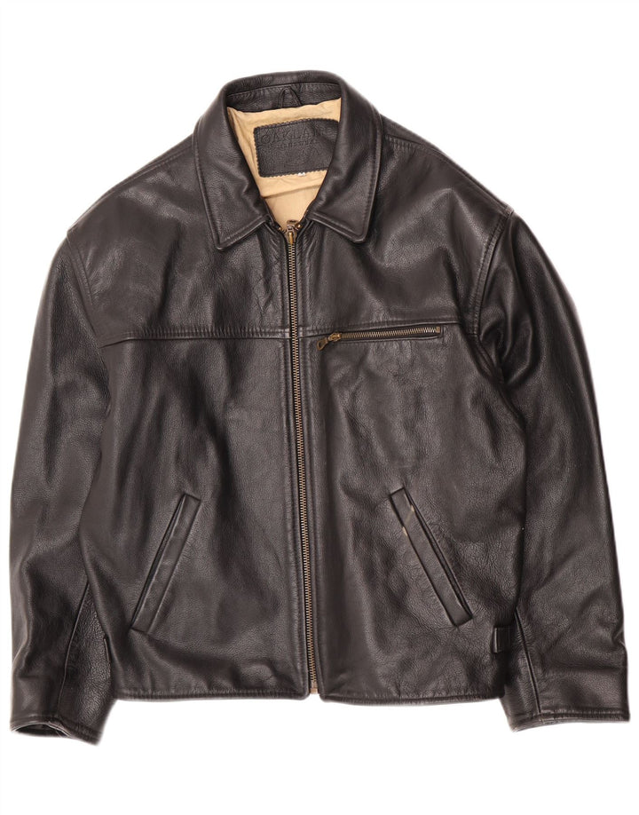 Jachetă de piele pentru bărbați Oakland UK 38 Medium Black Leather