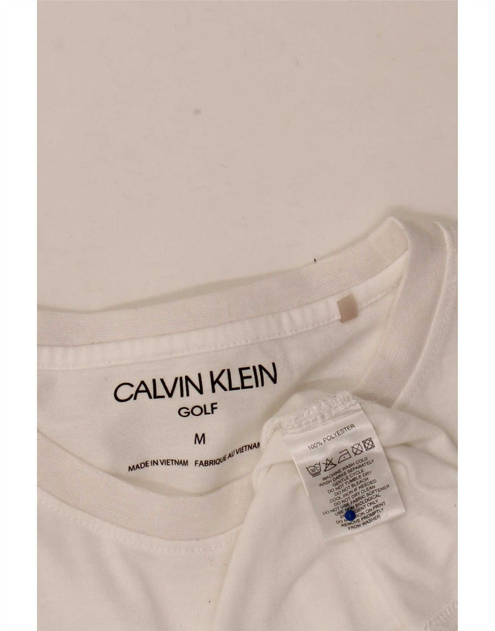 Calvin Klein Top pentru bărbați cu mânecă lungă din poliester alb mediu