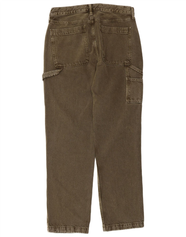 ABERCROMBIE & FITCH Pantaloni cargo largi pentru bărbați W32 L32 Kaki anii 90