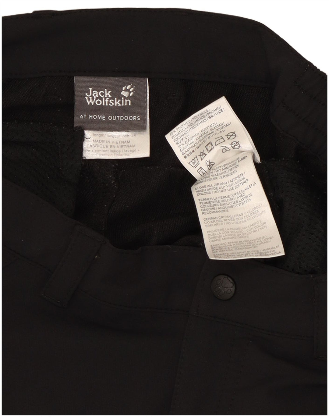 Jack Wolfskin Pantaloni cargo drepti pentru femei Mediu L30 L33 Poliester negru
