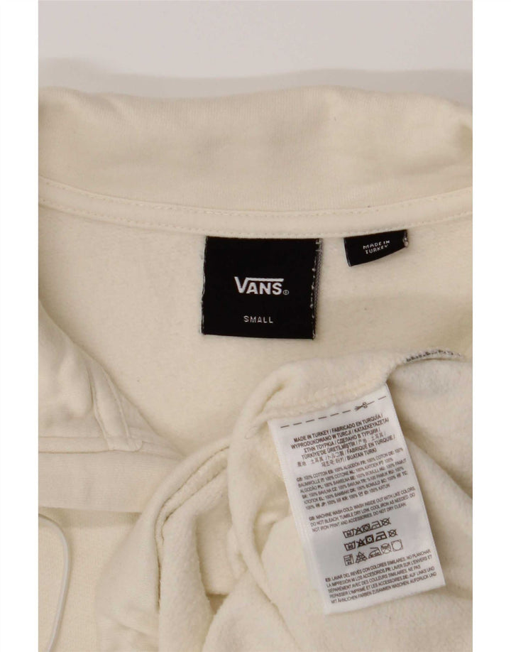 Pulover pentru femei Vans, crop supradimensionat, cu fermoar, cu gât, UK 10, mic, alb