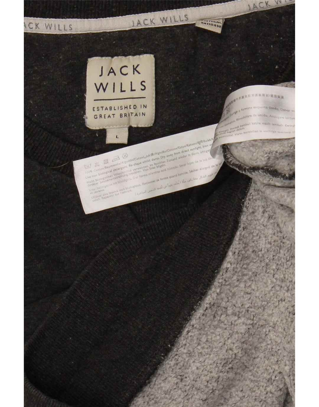 JACK WILLS Hanorac pentru bărbați Pulover mare din bumbac gri