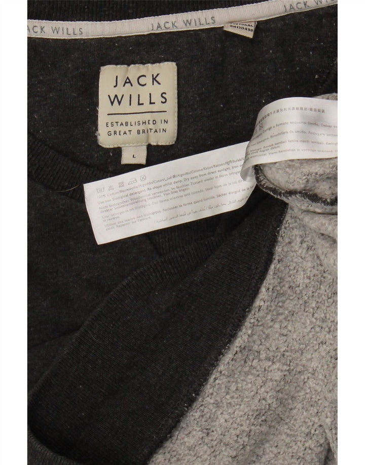 JACK WILLS Hanorac pentru bărbați Pulover mare din bumbac gri