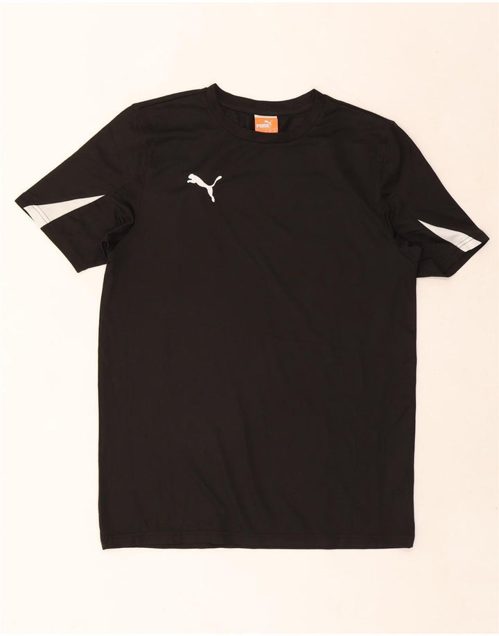 PUMA Mens Graphic T-Shirt Top Medium Black Polyester