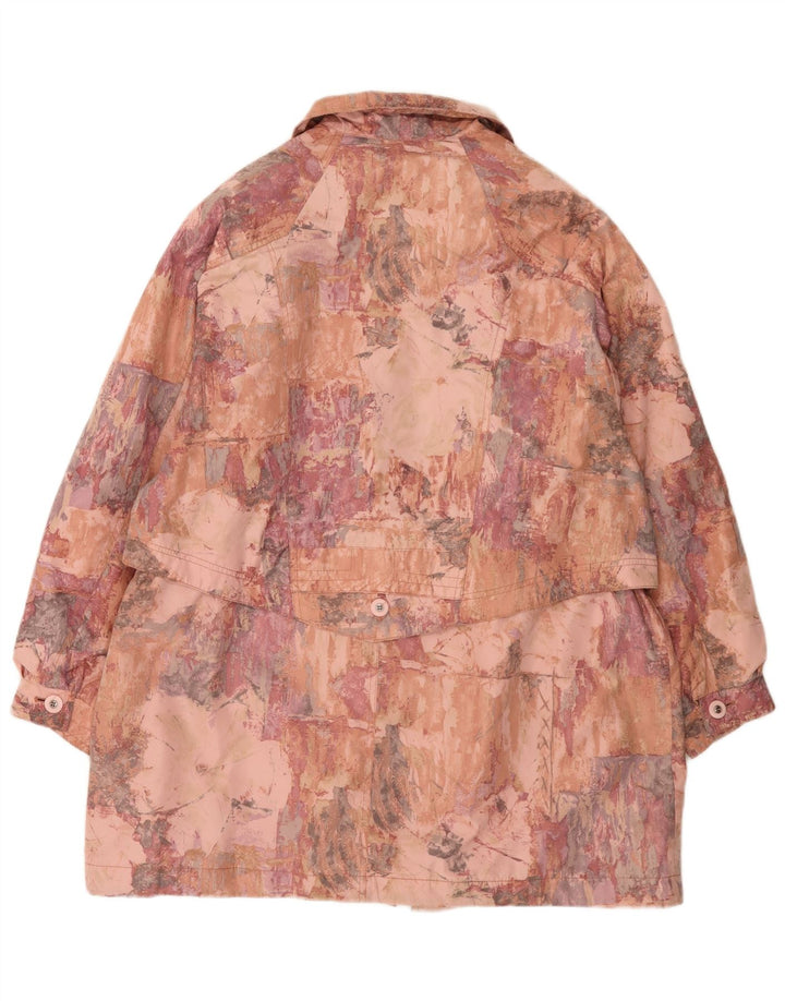 Palton supradimensionat pentru femei cu model abstract Sympatex UK 18 XL roz