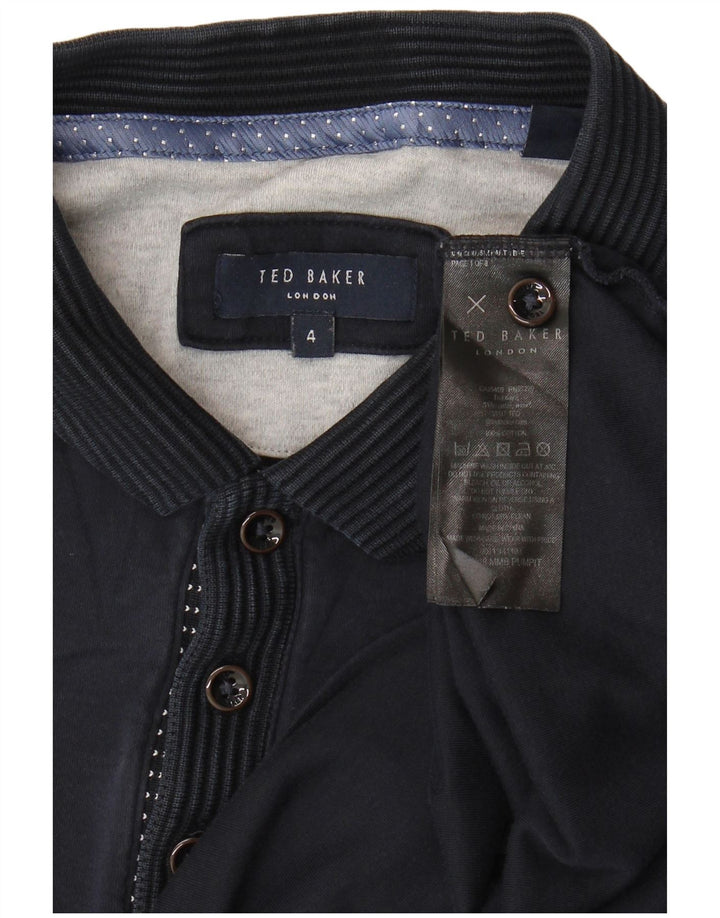 Tricou polo pentru bărbați Ted Baker Mărimea 4 mare din bumbac bleumarin