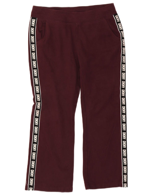 Dkny Pantaloni de trening grafic pentru femei UK 14 Medium Burgundy Colorblock